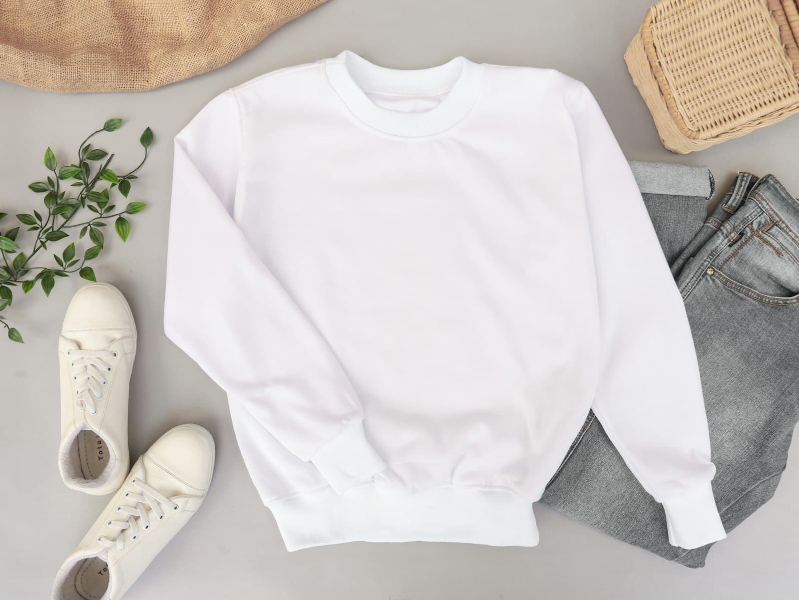 Folded apparel laid out flat
